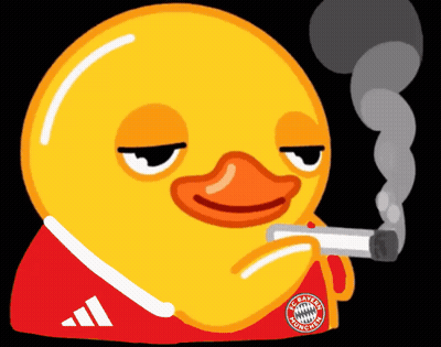 Yellow Rubber Duck In Bayern Munchen Shirt Smoking Cigarette GIF