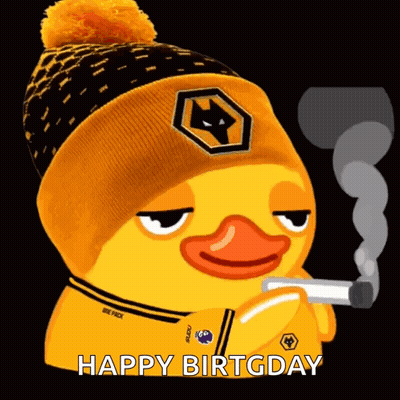 Yellow Rubber Duck in Black Yellow Hat Smoking