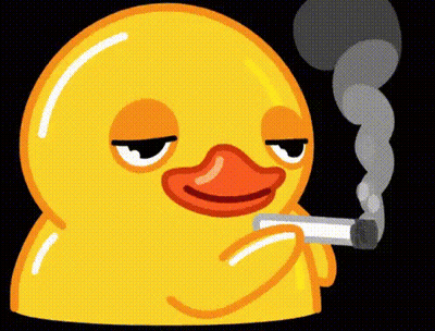 Yellow Rubber Duck Smoking Cigarette GIF