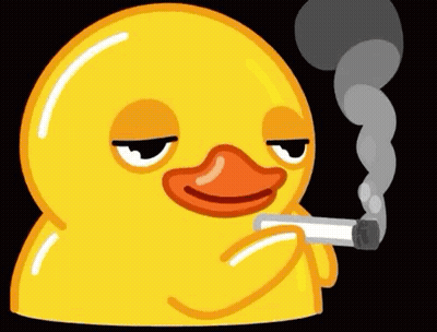 Yellow Rubber Duck Smoking Cigarette GIF