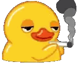 Yellow Rubber Duck Smoking Cigarette Sticker