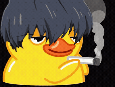 Yellow Rubber Duck Smoking Cigarette GIF