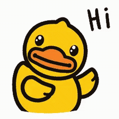 Yellow Rubber Duck Waving Saying Hi GIF