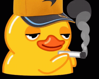 Yellow Rubber Duck Wearing Nike Hat Smoking Cigarette GIF
