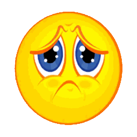 Yellow Sad Smiley Face Sticker