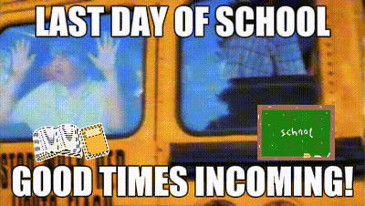 Yellow School Bus Last Day Of School GIF