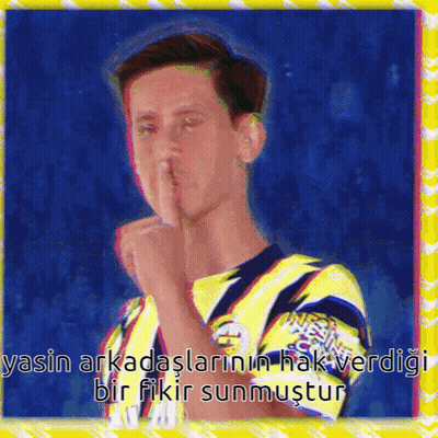Yellow Shirt Man Shushing GIF