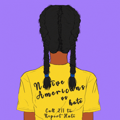 Yellow Shirt Saying Native Americans Vs Hate GIF