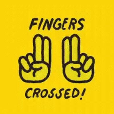 Yellow Sign Fingers Crossed GIF