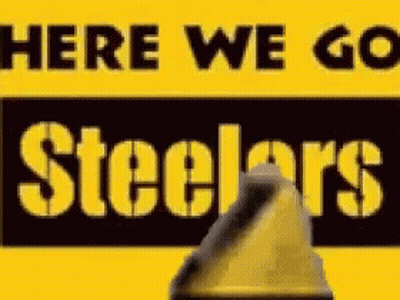 Yellow Sign Saying Here We Go Steelers GIF