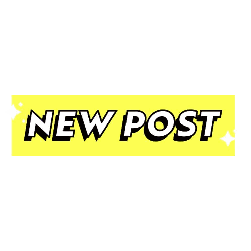 Yellow Sign Saying New Post Sticker