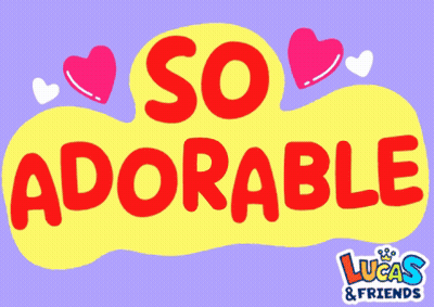 Yellow Sign Saying So Adorable With Pink Hearts GIF
