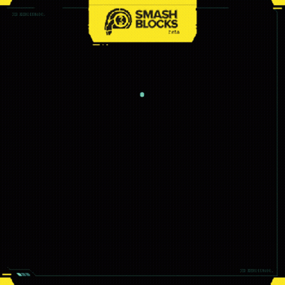 Yellow Smash Blocks Sign On Black Background GIF