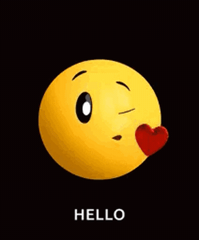 Yellow Smiley Blowing Kiss With Heart GIF