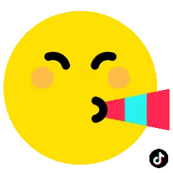 Yellow Smiley Blowing Party Horn Sticker