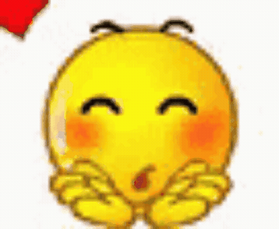 Yellow Smiley Covering Mouth With Heart GIF