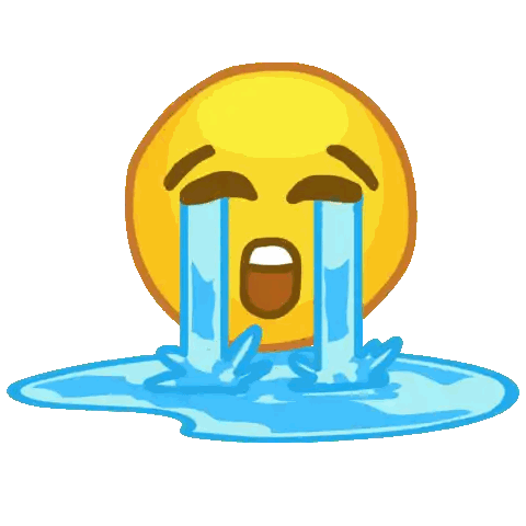 Yellow Smiley Crying Tears Sticker