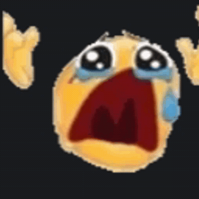Yellow Smiley Crying Tears On Black Background GIF