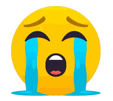 Yellow Smiley Crying With Blue Tears Sticker