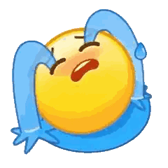 Yellow Smiley Crying With Tears Sticker