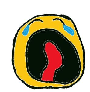 Yellow Smiley Crying With Tongue Out Sticker