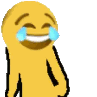 Yellow Smiley Crying Sticker