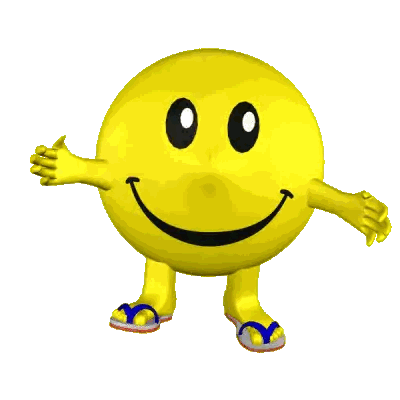 Yellow Smiley Face In Blue Flip Flops Sticker