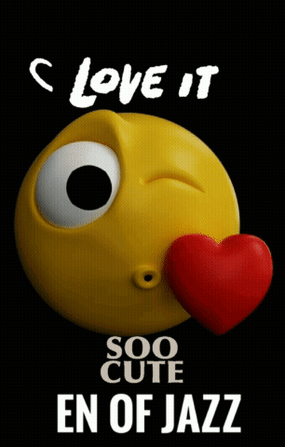 Yellow Smiley Face Red Heart In Mouth Love It Soo Cute En Of Jazz GIF