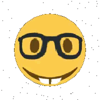 Yellow Smiley Face Wearing Glasses Sticker