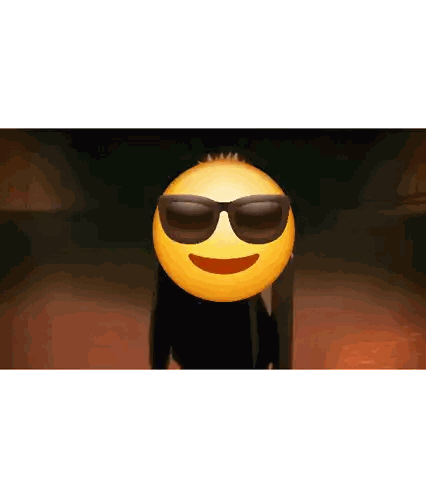 Yellow Smiley Face Wearing Sunglasses Sticker