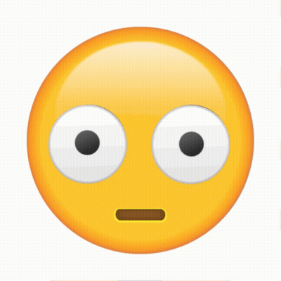 Yellow Smiley Face With Black Eyes And Slight Smirk GIF