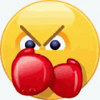 Yellow Smiley Face With Boxing Gloves GIF