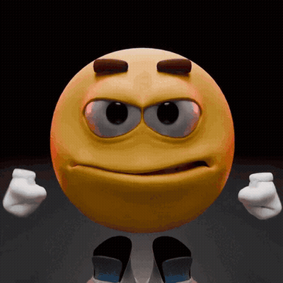 Yellow Smiley Face With Brown Eyes And White Arms GIF