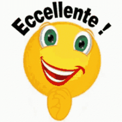 Yellow Smiley Face With Green Eyes And Eccellente GIF