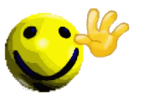 Yellow Smiley Face With Hand Sticker