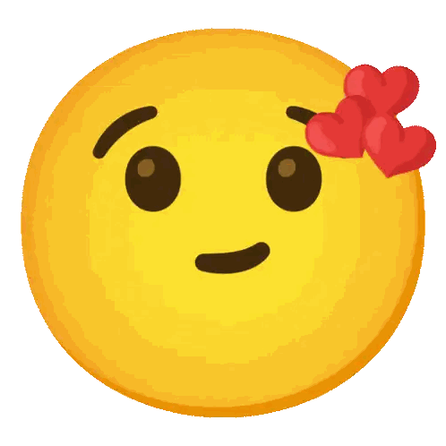 Yellow Smiley Face With Hearts Sticker