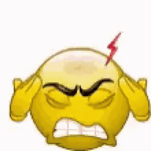 Yellow Smiley Face With Lightning Bolts GIF