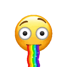 Yellow Smiley Face With Rainbow Mouth Sticker