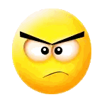 Yellow Smiley Face With Red Eyes Sticker