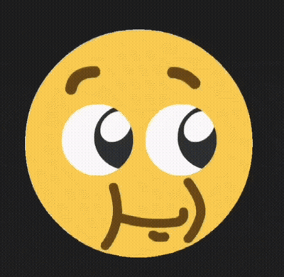 Yellow Smiley Face With Slight Smirk GIF