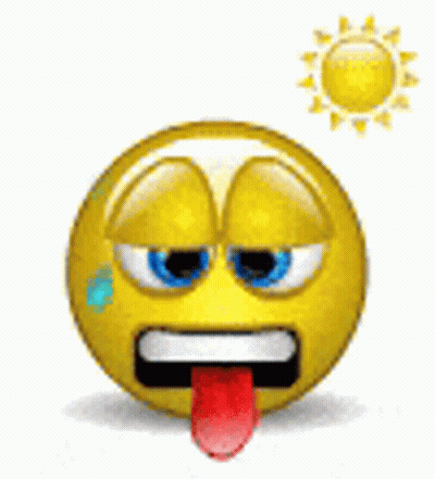 Yellow Smiley Face With Tongue And Water Drops GIF