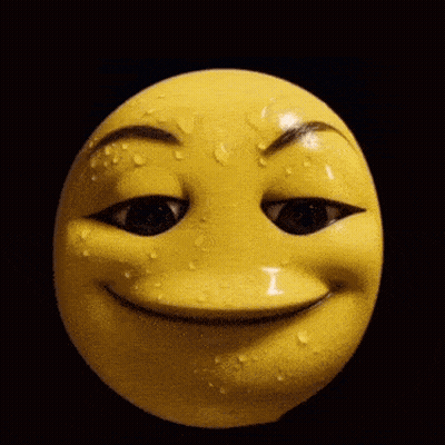 Yellow Smiley Face With Water Drops GIF
