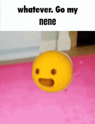 Yellow Smiley Floating On Pink Mat GIF