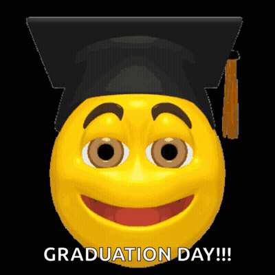 Yellow Smiley Graduation Cap GIF