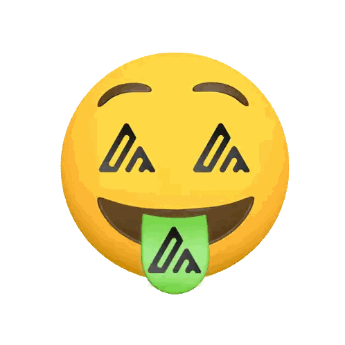 Yellow Smiley Green Tongue Out Sticker