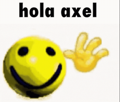 Yellow Smiley Hand Behind Hola Axel GIF