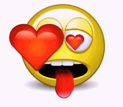 Yellow Smiley Heart Eyes Tongue Out GIF