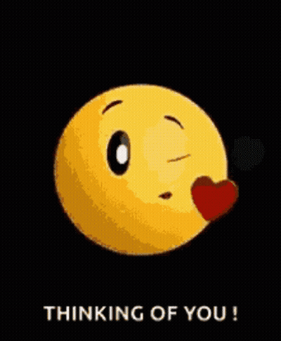 Yellow Smiley Heart Thinking Of You GIF