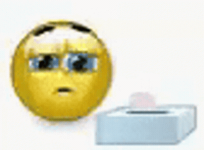 Yellow Smiley Holding Box Of Tissues GIF