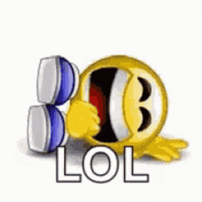 Yellow Smiley Holding Headphones And Lol Sign GIF
